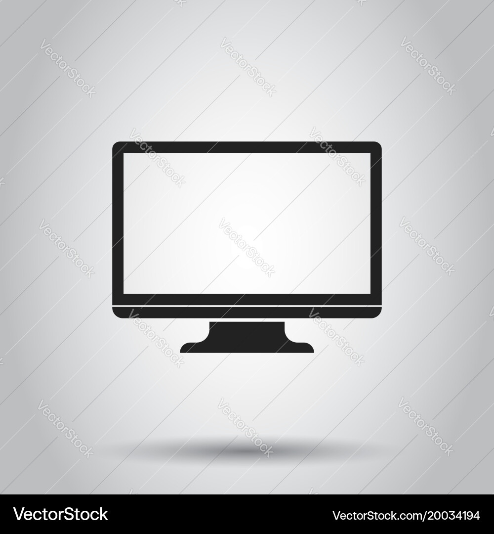 Computer monitor icon on isolated background Vector Image
