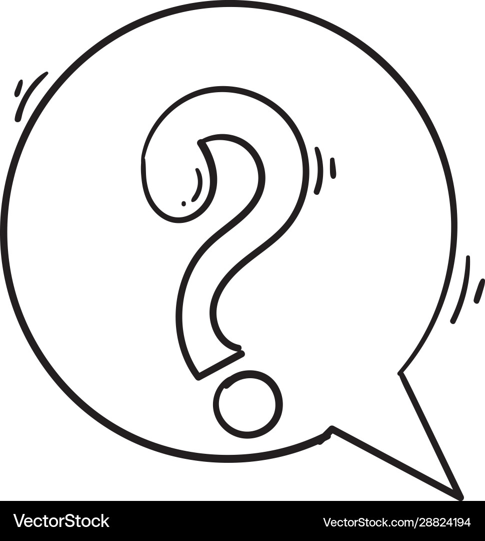 Doodle question mark in bubble icon design Vector Image