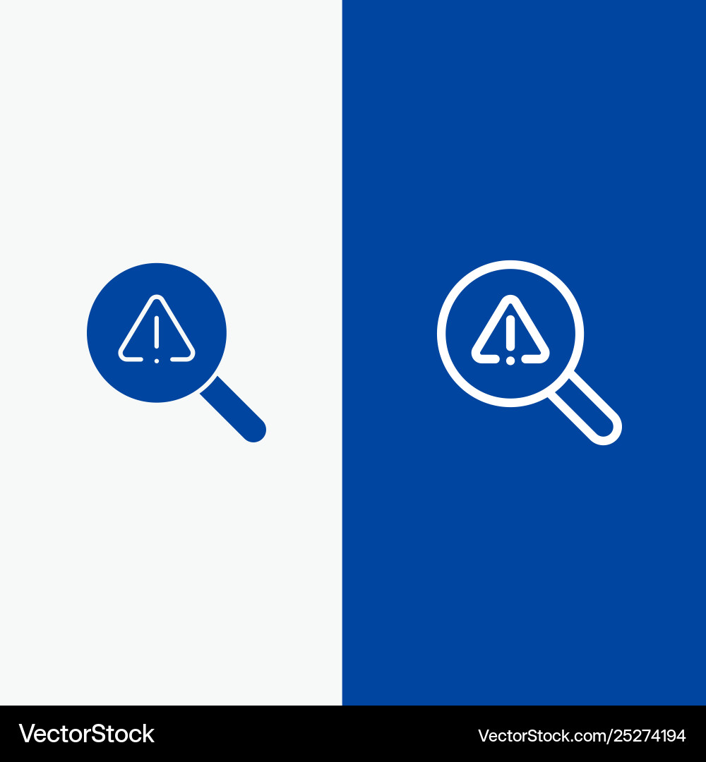 Find search view error line and glyph solid icon Find search view error line and glyph solid icon vector image