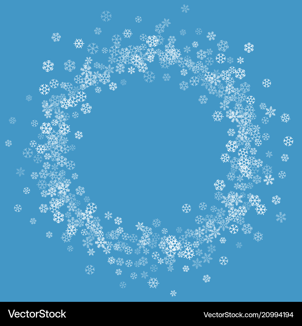 Frame or border of random scatter snowflakes Frame or border of random scatter snowflakes Vector Image