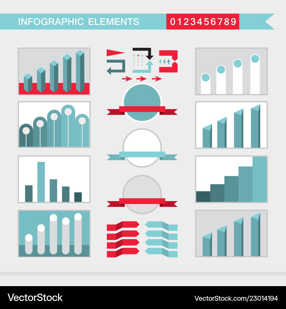 Infographic elements charts graph diagram Infographic elements charts graph diagram vector image