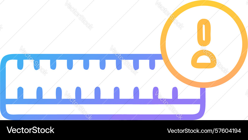 Measurement error icon ruler with warning design vector image