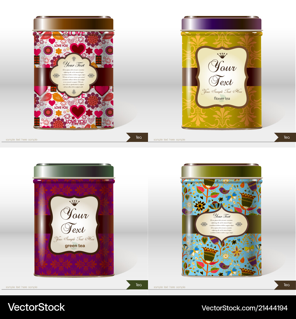 Set of four box with place for your text Vector Image