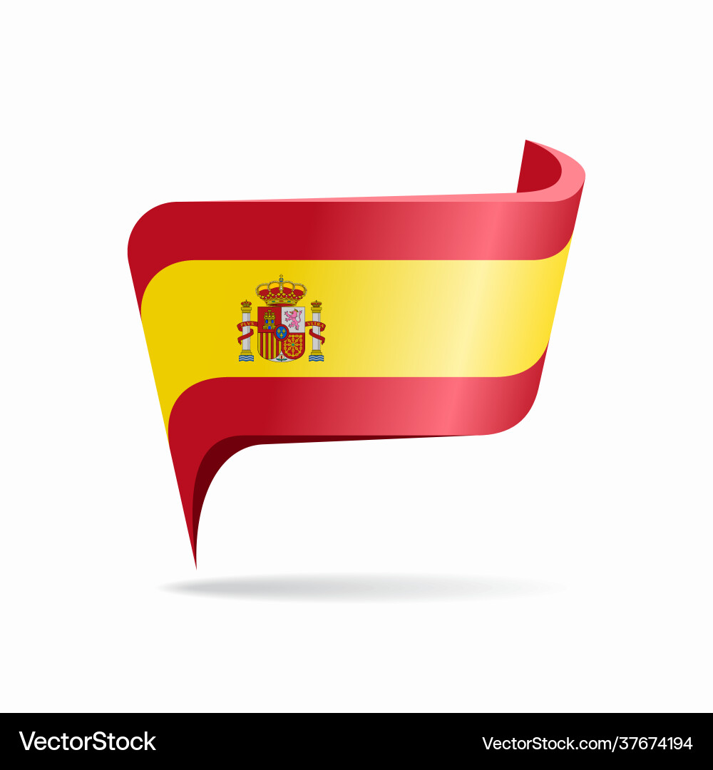 Spanish Flag Pointer Map Vector Image