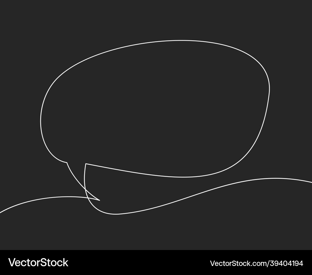 Speech bubble continuous one line drawing Speech bubble continuous one line drawing Vector Image