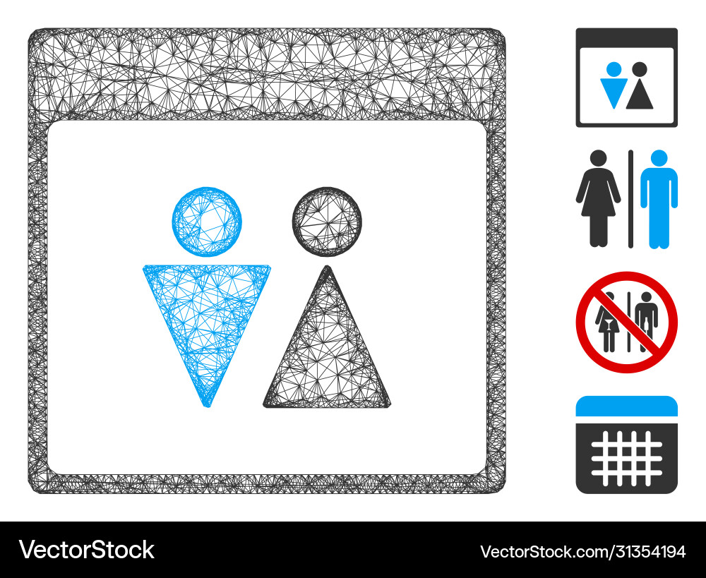Wc persons calendar page web mesh Wc persons calendar page web mesh vector image