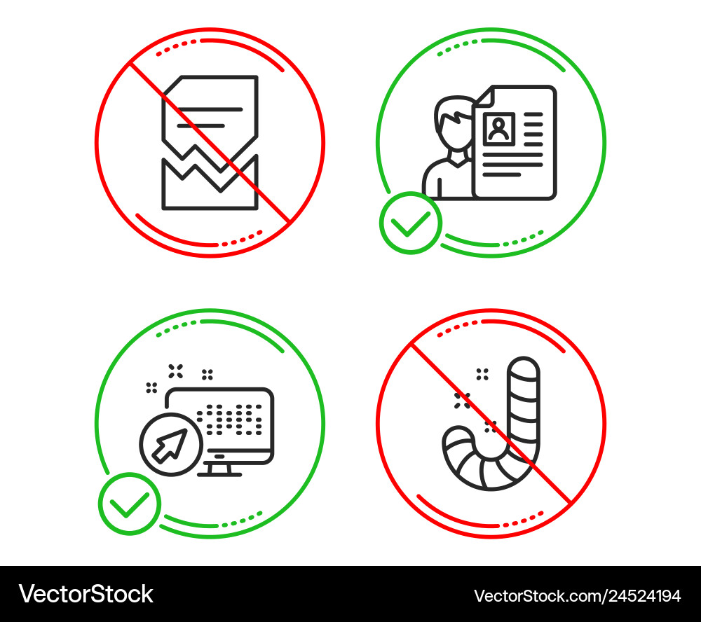 Web system corrupted file and job interview icons Vector Image