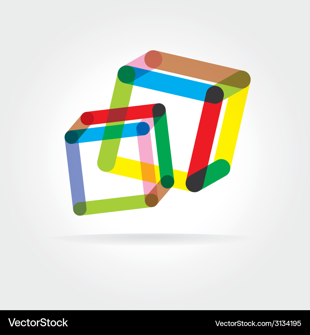Abstract logotype with two box vector image