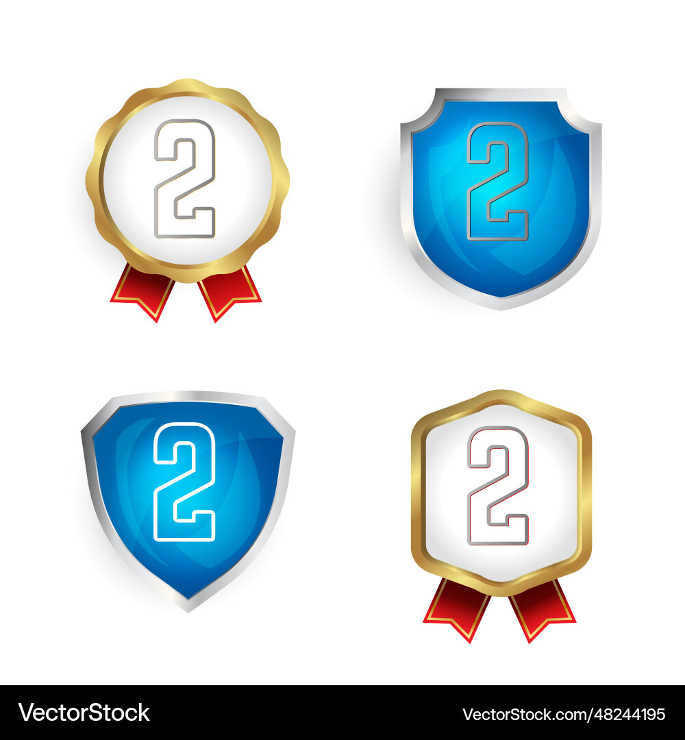 Abstract number 2 badge and label collection Abstract number 2 badge and label collection vector image