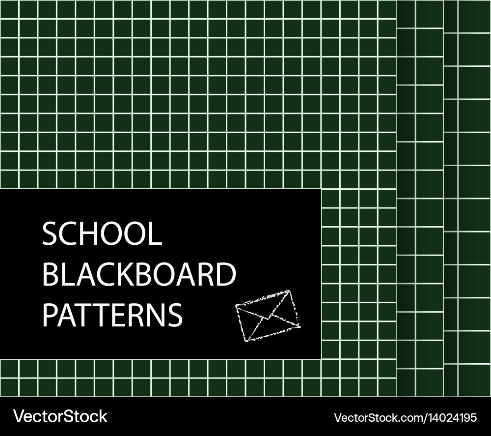 Blackboard pattern set squared seamless vector image