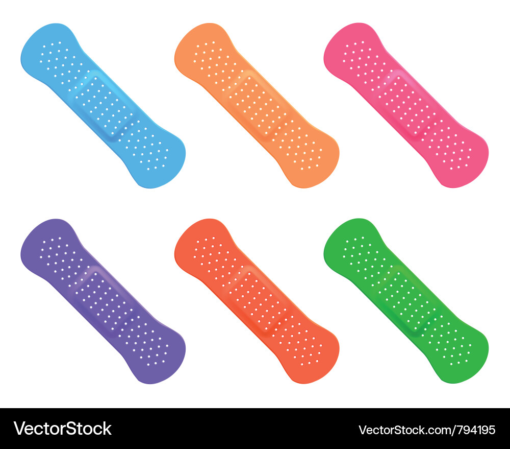 Colorful Band-Aids and Plasters Vector Image