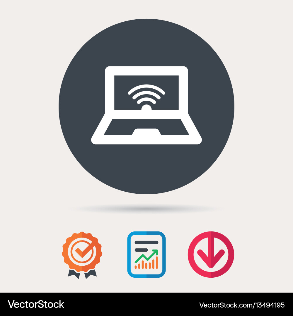 Computer with wifi icon notebook or laptop pc Computer with wifi icon notebook or laptop pc vector image