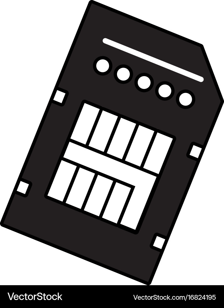 Contour technology micro sd data memory vector image