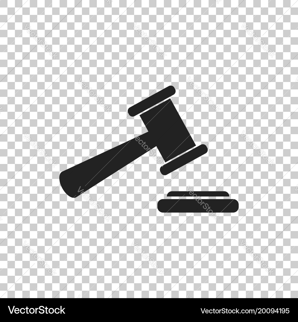 Court Gavel Icon - Justice Hammer Vector Image