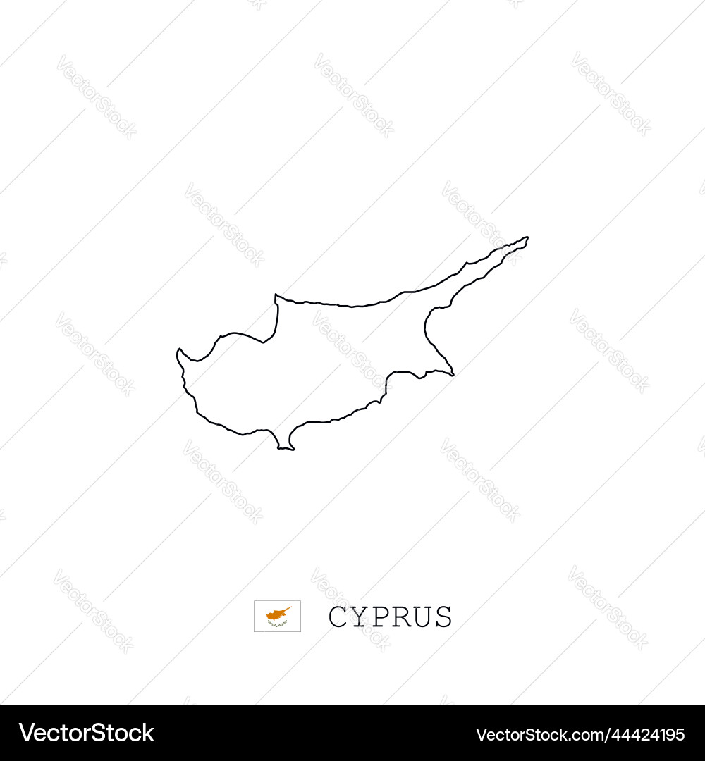 Cyprus map outline line linear Cyprus map outline line linear vector image