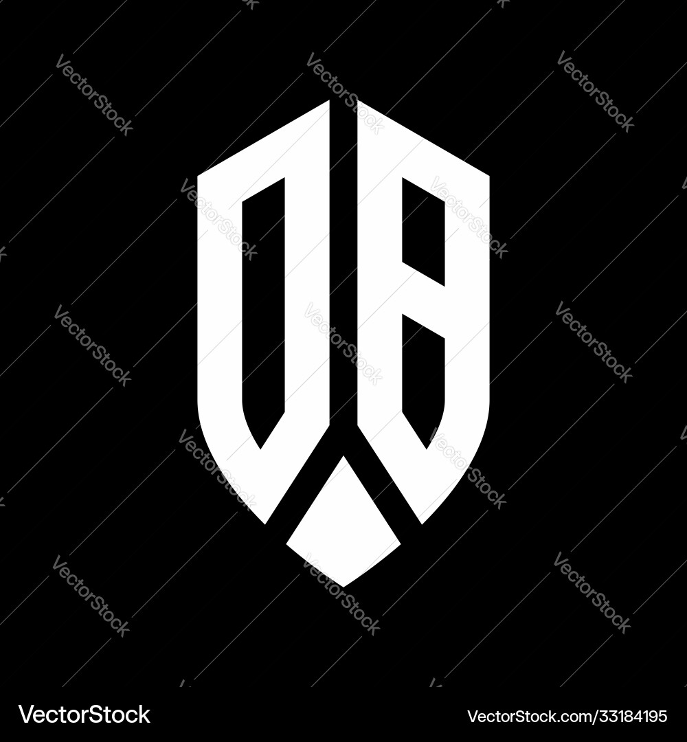 Db logo monogram with emblem shield style design Vector Image
