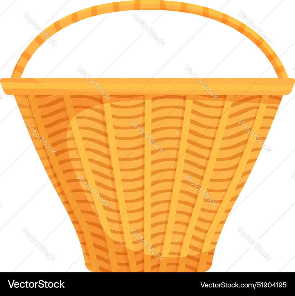 Empty wicker basket standing with wavy pattern Empty wicker basket standing with wavy pattern vector image