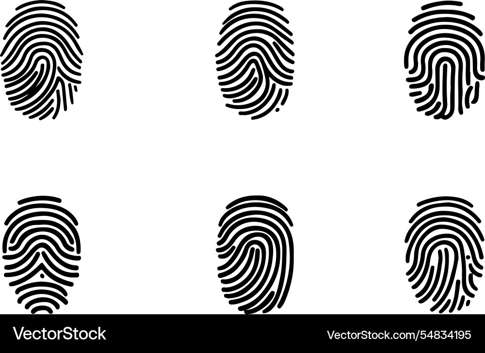 Fingerprint icon set simple of ve Vector Image
