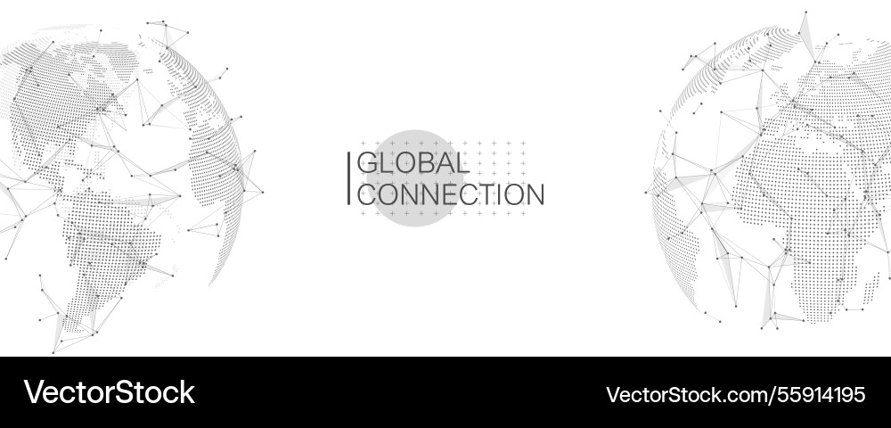 Global network connection banner design template Global network connection banner design template vector image