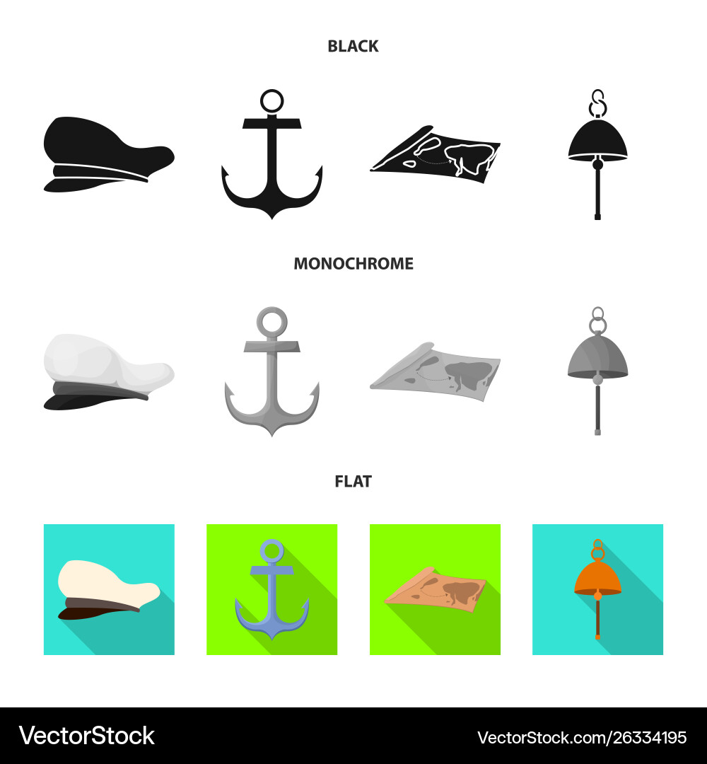 Isolated object journey and seafaring icon set Isolated object journey and seafaring icon set vector image