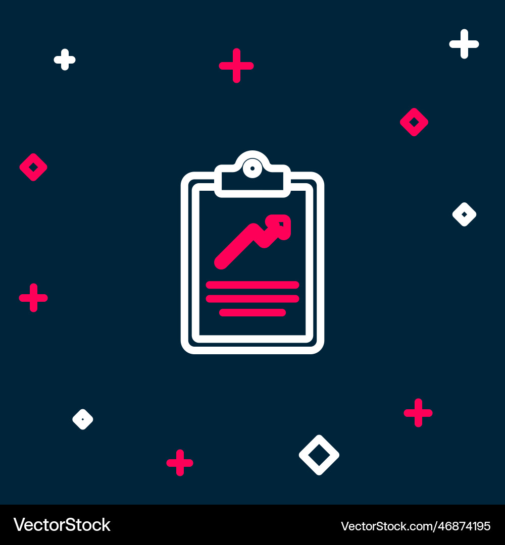 Line clipboard with graph chart icon isolated Line clipboard with graph chart icon isolated vector image