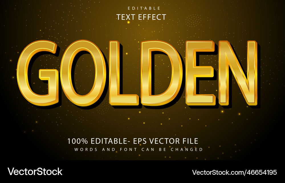 Minimal word golden editable text effect design Minimal word golden editable text effect design vector image