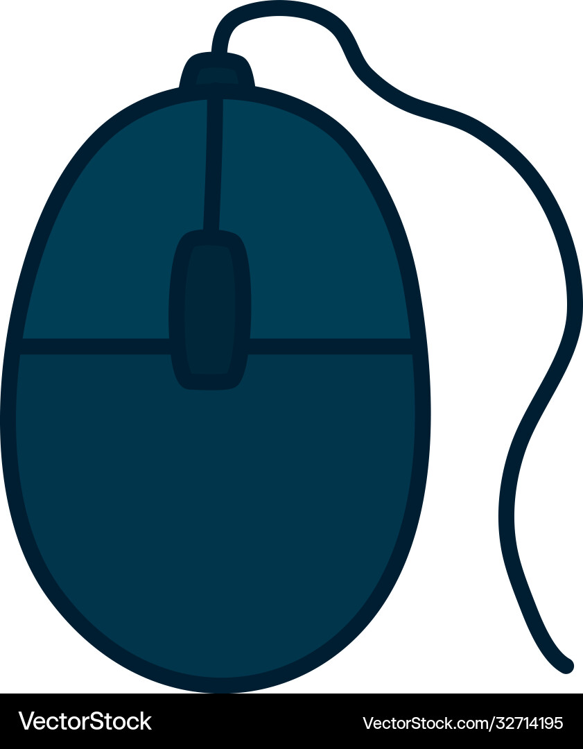 Mouse device icon fill and line style vector image