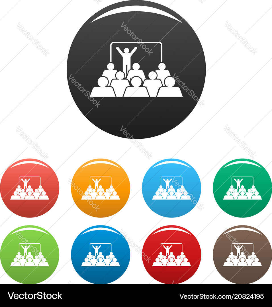 Presentation icons set color Presentation icons set color vector image
