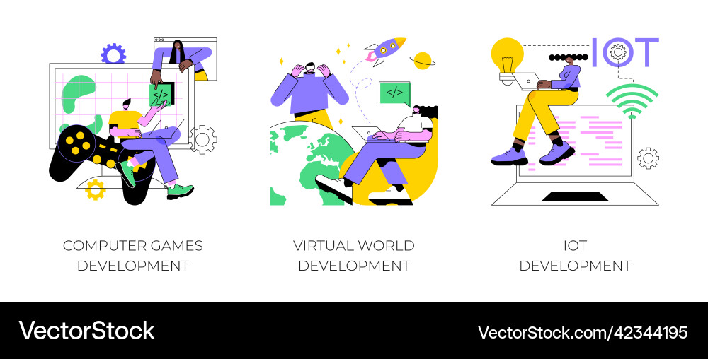 Programming team abstract concept Programming team abstract concept vector image