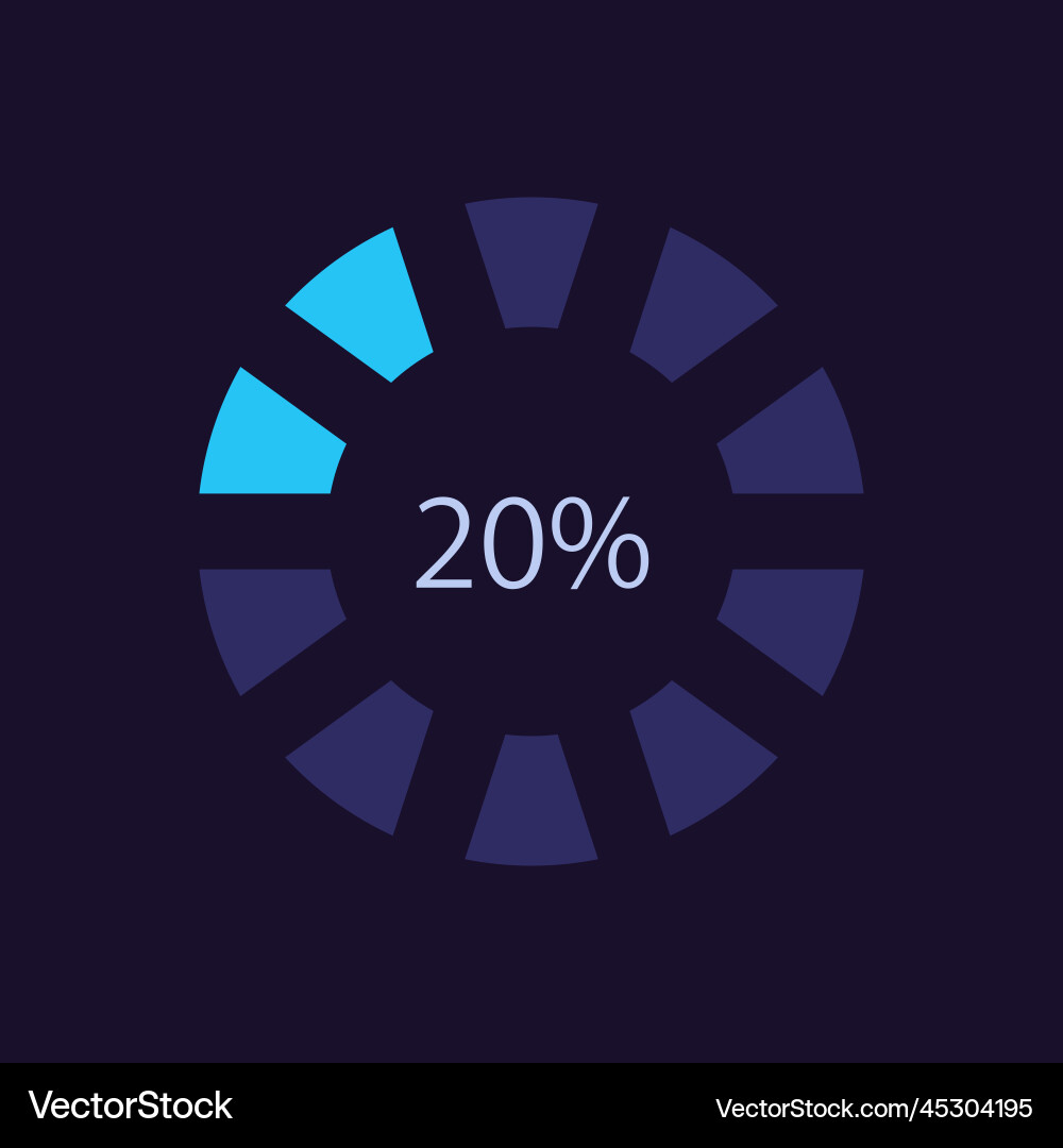 Segmented circle progress bar infographic chart Segmented circle progress bar infographic chart vector image