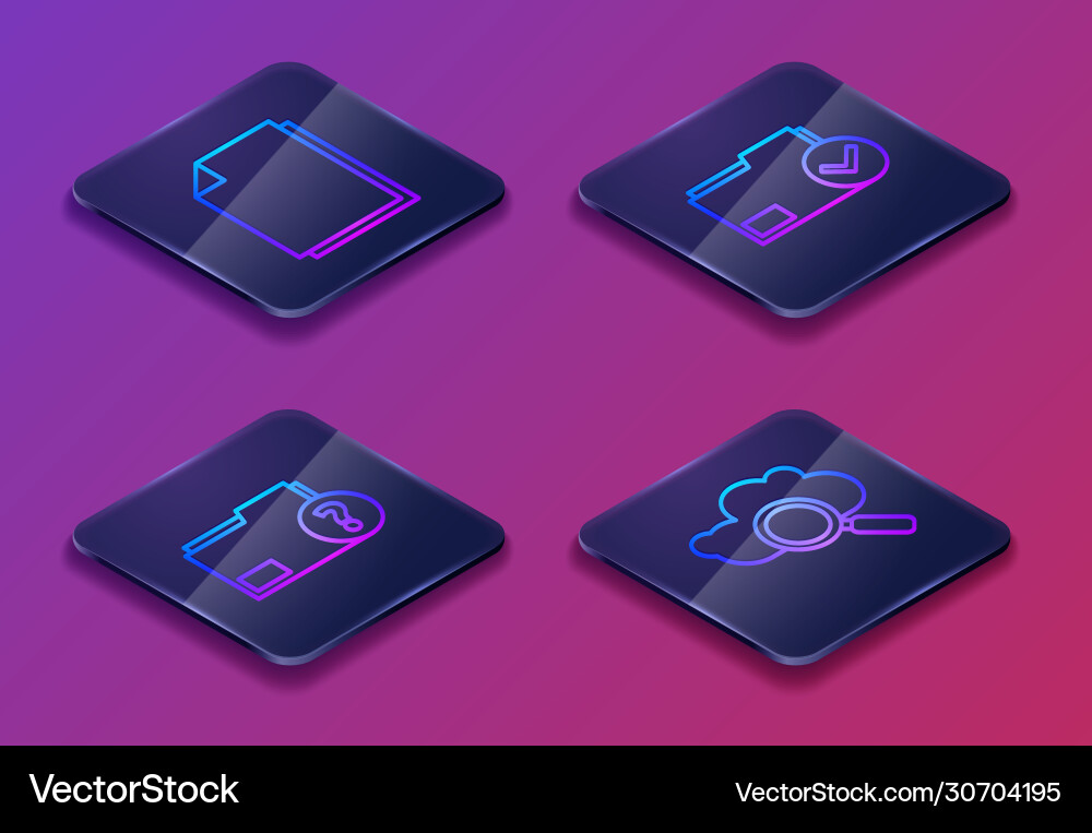 Set isometric line document unknown Set isometric line document unknown vector image