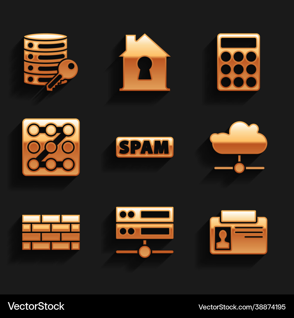 Set spam server data web hosting Vector Image