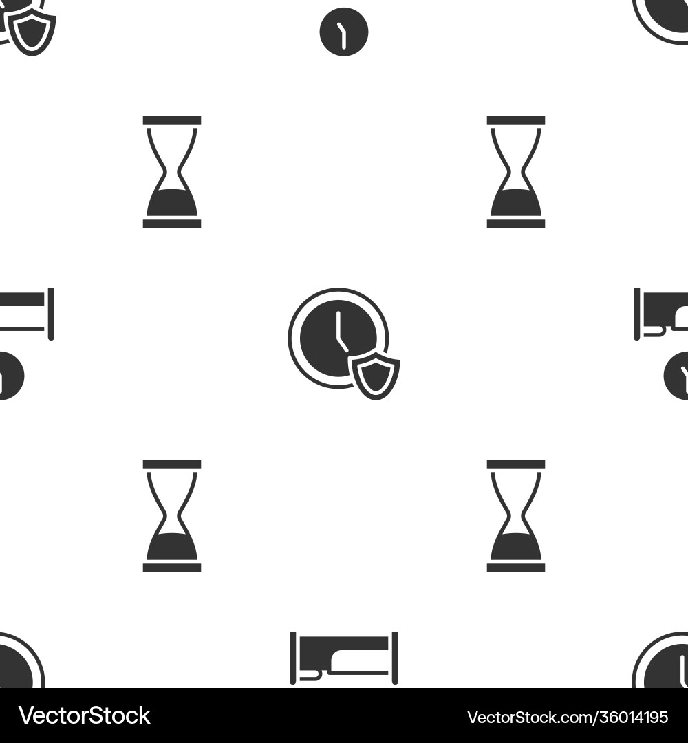 Set time to sleep clock with shield and old Set time to sleep clock with shield and old vector image