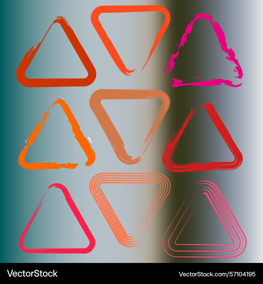 Triangle neon icon gradient light form abstract vector image