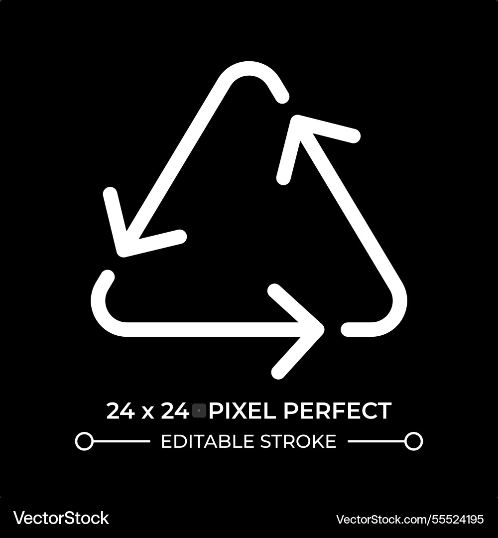 Triangular recycling sign line ui icon isolated Triangular recycling sign line ui icon isolated vector image