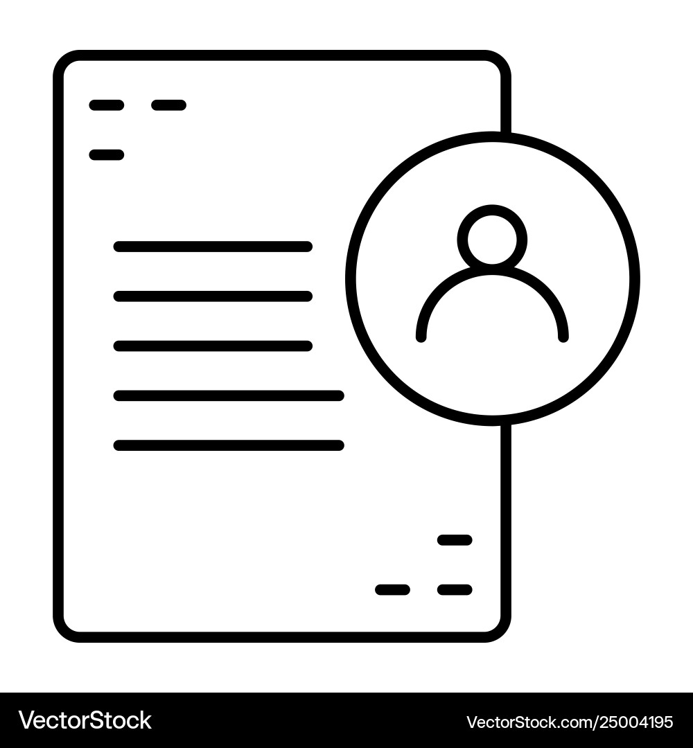 User document thin line icon form vector image