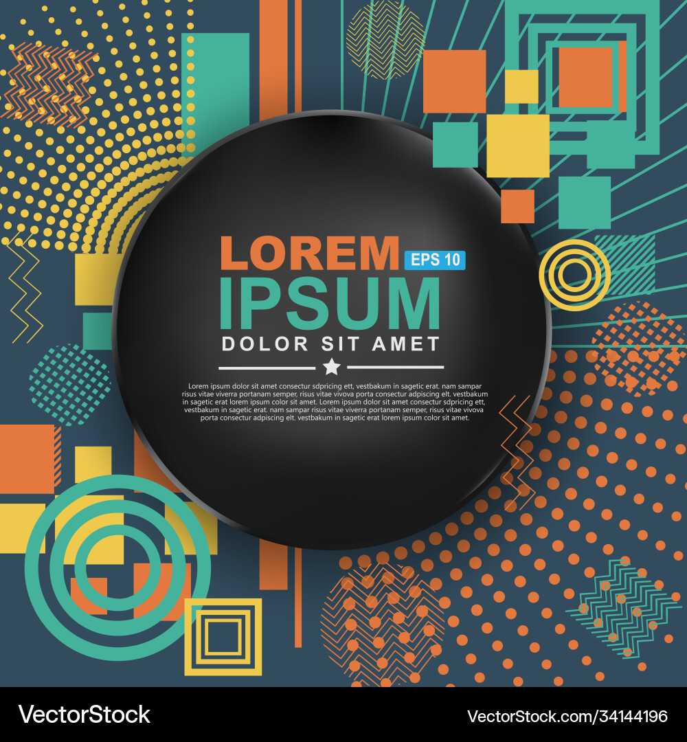 Abstract circle geometric pattern design vector image