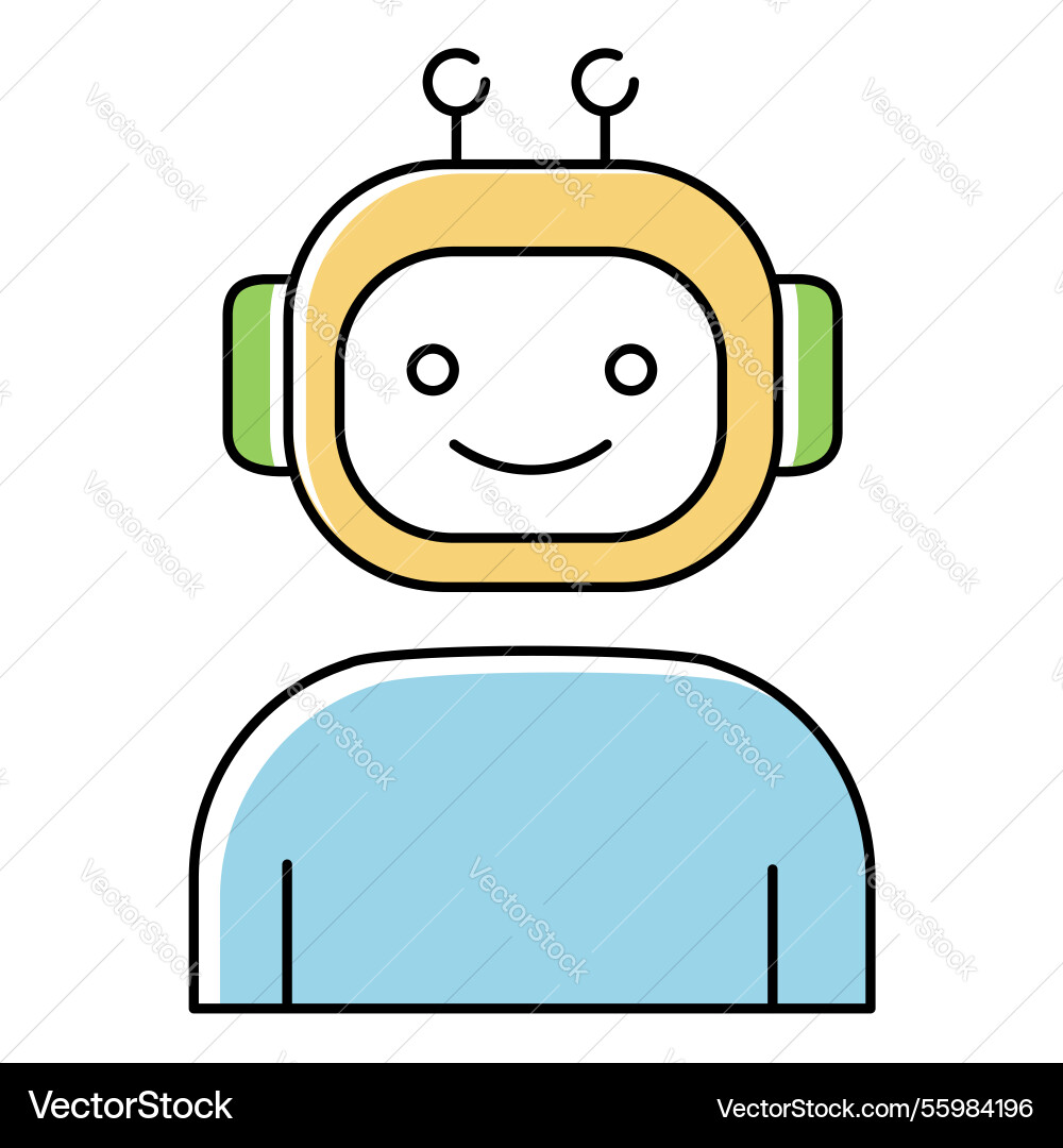 Ai chatbot and virtual assistant icon design vector image
