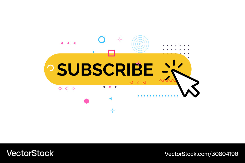 Button subscribe funny and colorful style icon vector image