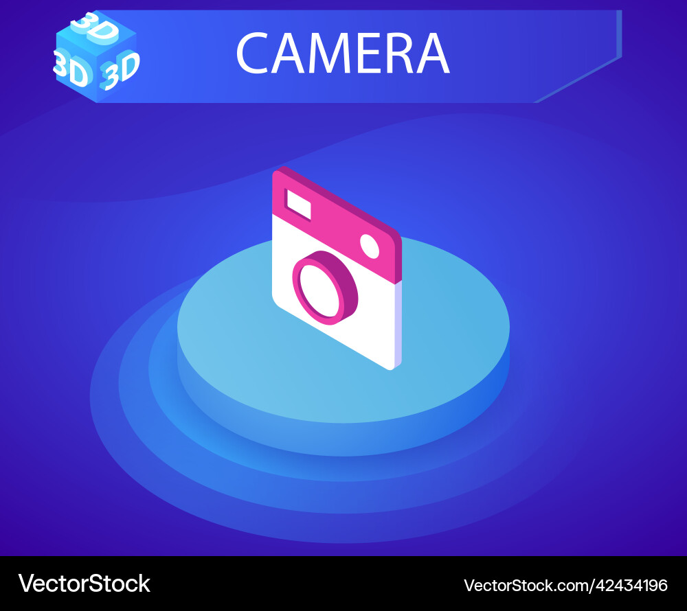 Camera isometric design icon web 3d colorful Camera isometric design icon web 3d colorful vector image