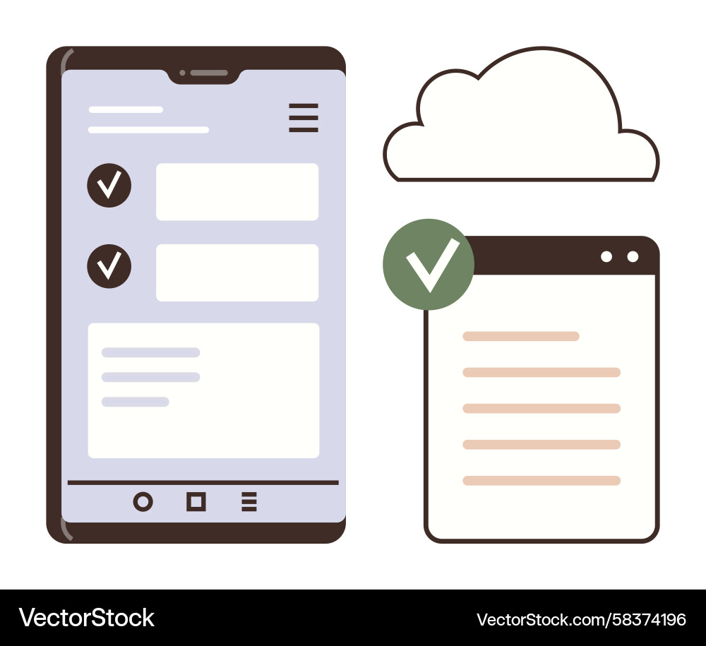 Cloud Task Management App Vector Image