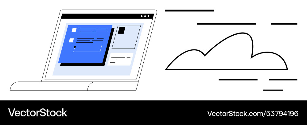 Digital workspace with seamless cloud integration Digital workspace with seamless cloud integration vector image