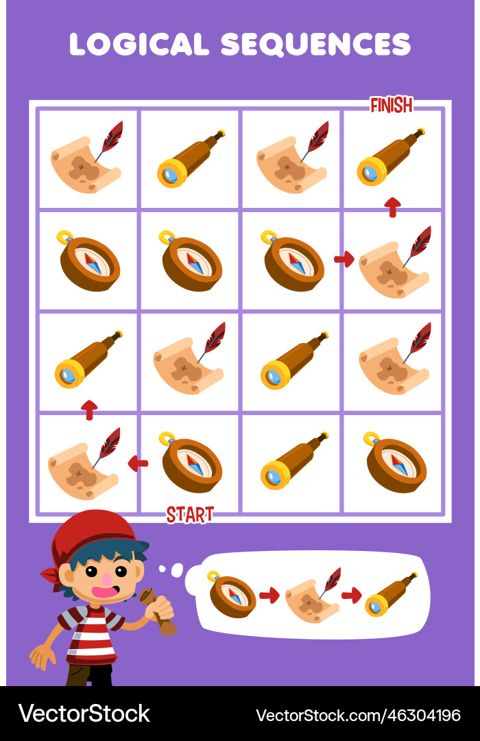 Education game for children logical sequence help Education game for children logical sequence help vector image