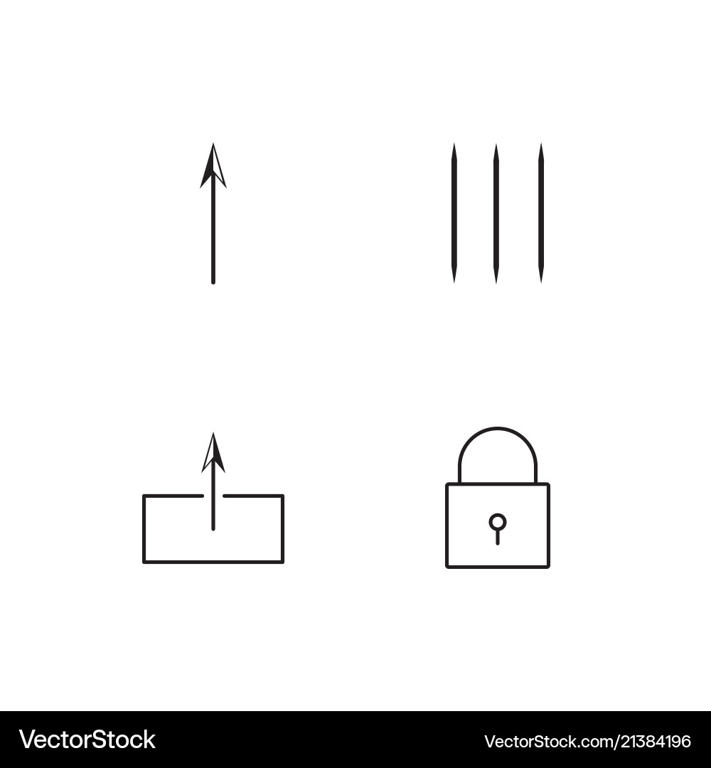Essential linear icons set simple outline vector image