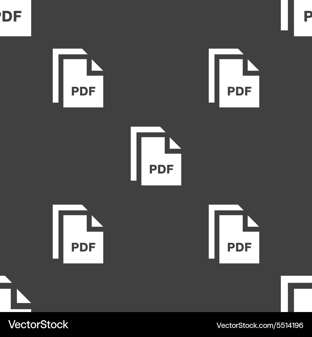File pdf icon sign seamless pattern on a gray vector image