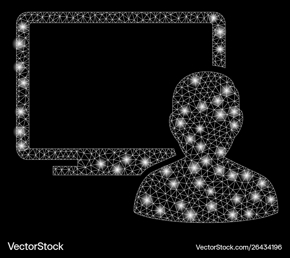 Flare mesh network computer doctor with vector image