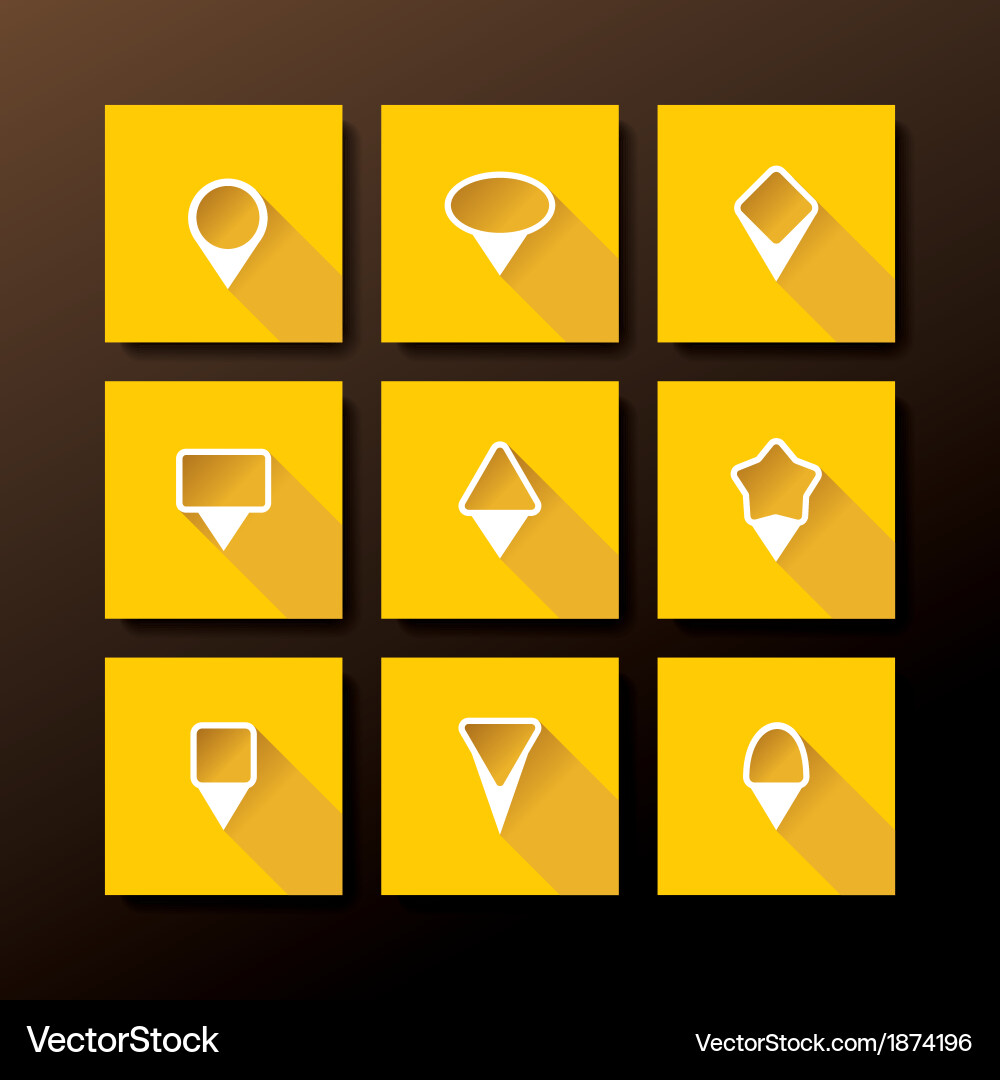 Flat icon set - map pins Vector Image