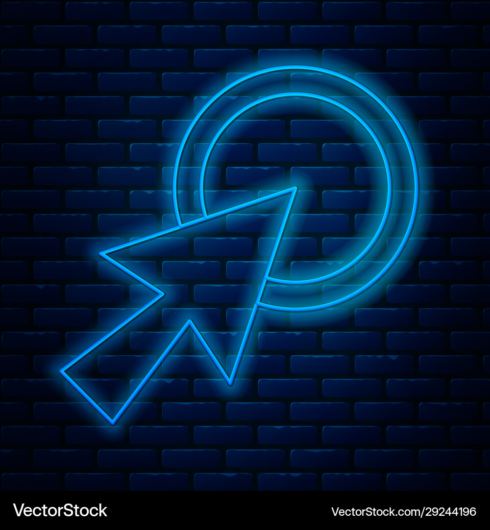 Glowing neon line arrow cursor icon isolated Vector Image