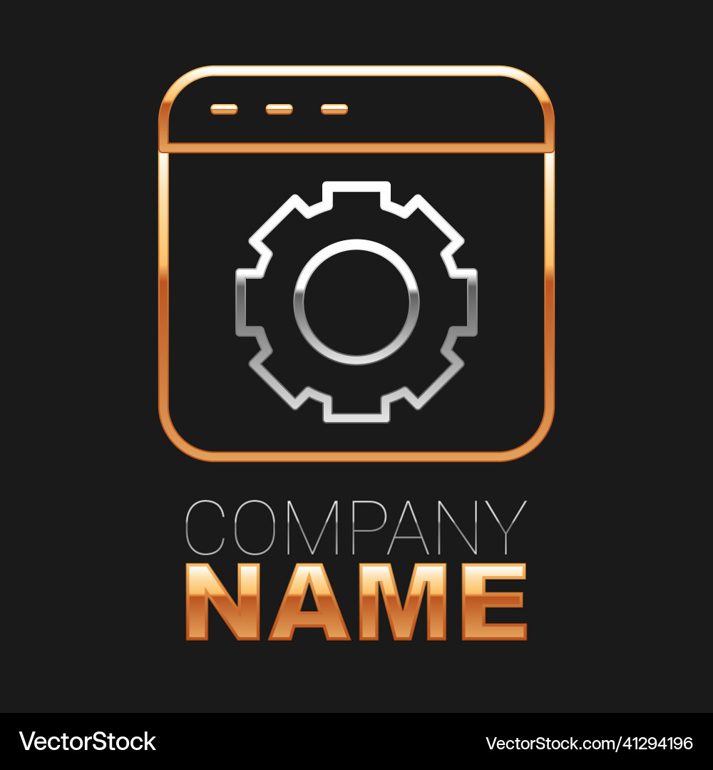Line browser setting icon isolated on black Line browser setting icon isolated on black Vector Image