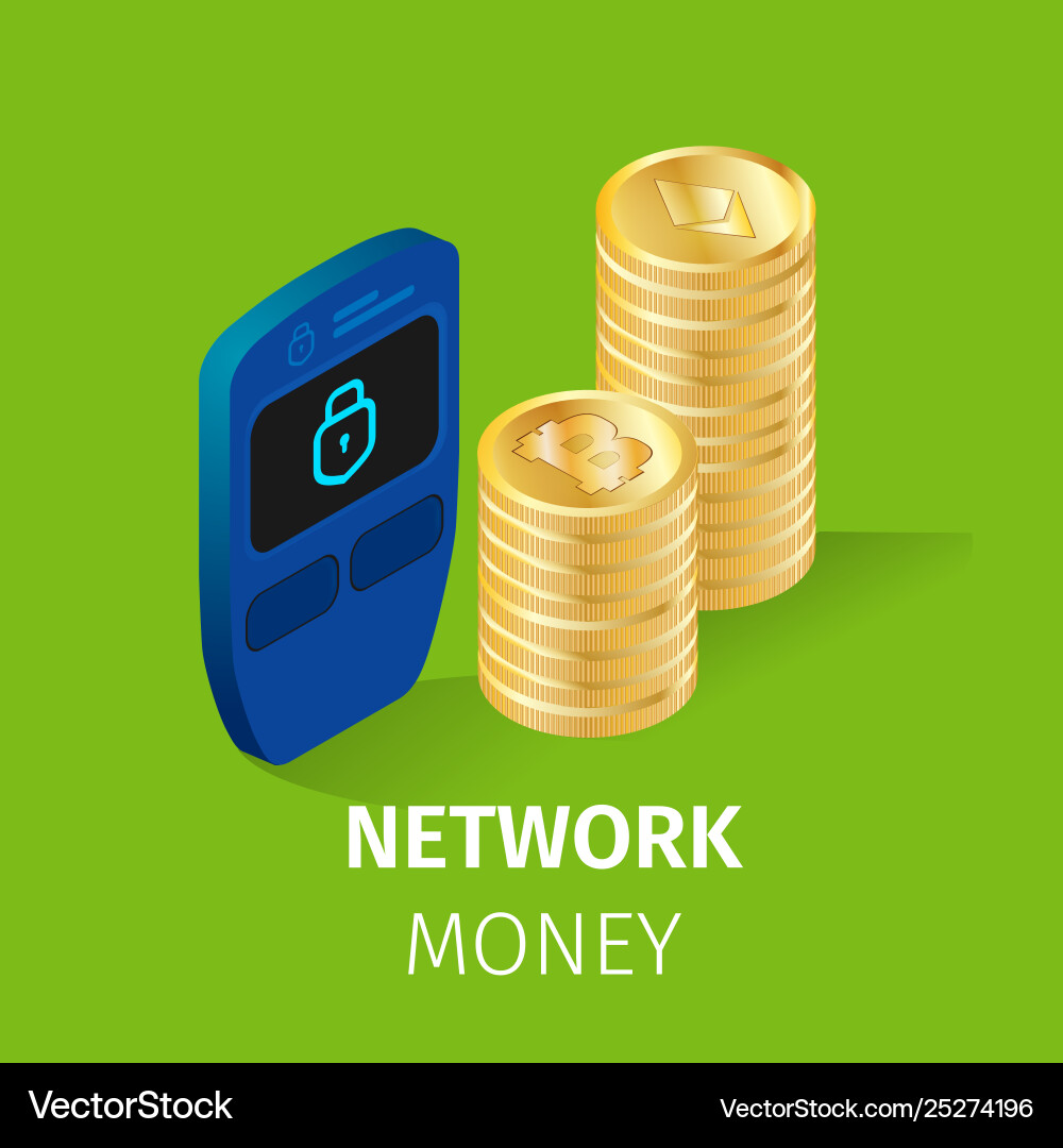 Network finance cryptocurrency money square banner – Royalty-Free Vector |  VectorStock